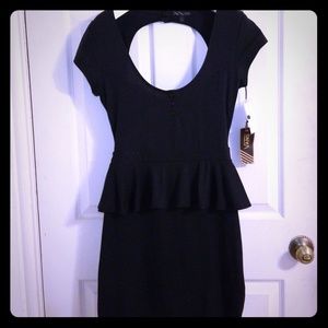 NWT Van's Sexy Black Part Deuce Peplum Dress